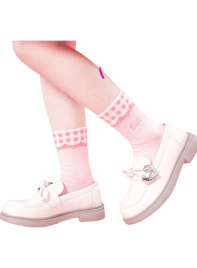 Barbie Children'S Socks Girls' Spring And Autumn Mid-Tube Cotton Socks For Big Kids Autumn And Winter Girls High Elastic Comfortable Breathable Boneless Student Socks - Image 1