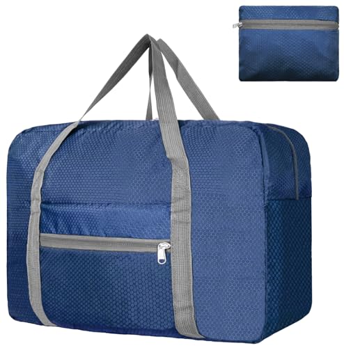 Beurlike For Spirit Airlines Personal Item Bag 18x14x8 Foldable Carry on Bags for Airplanes Travel Duffel Bags for Women and MenNavy - Image 1