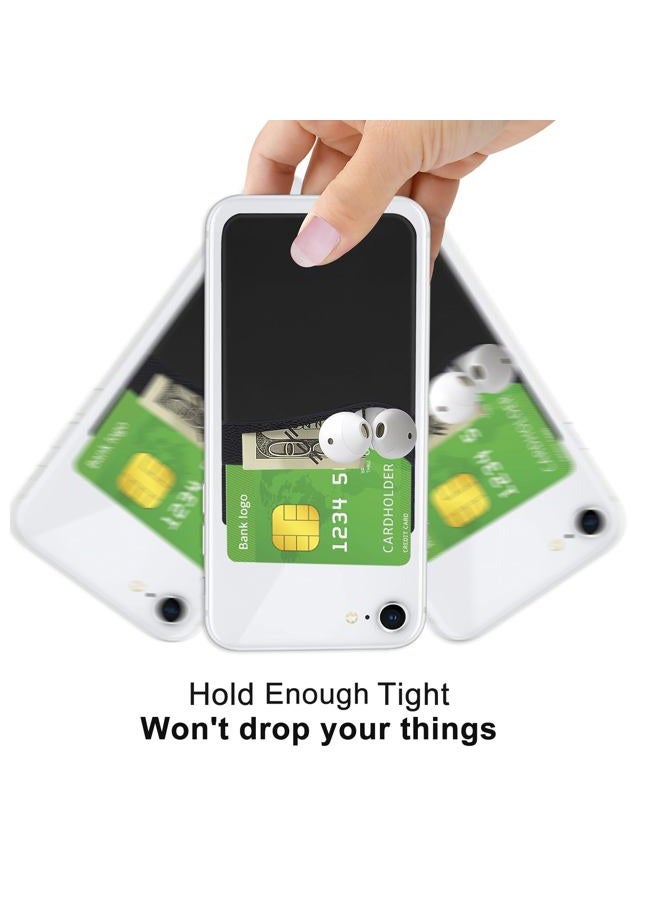 Senose Cell Phone Wallet, Silicone Adhesive Stick-on Phone Card Holder for Credit Card,Id Holder Wallet Pouch Sleeve Pocket Compatible for iPhone|Samsung Galaxy|Any Smartphone Pack of 3 - Image 3
