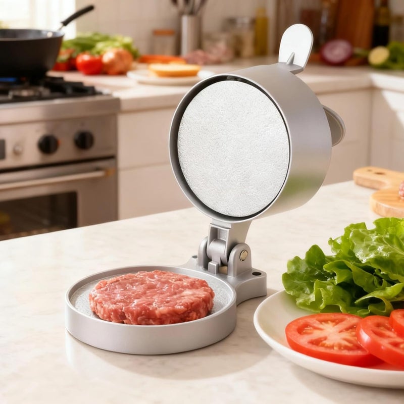 Spring & Alloy Patty Press, Non-Stick Burger Maker - Image 5