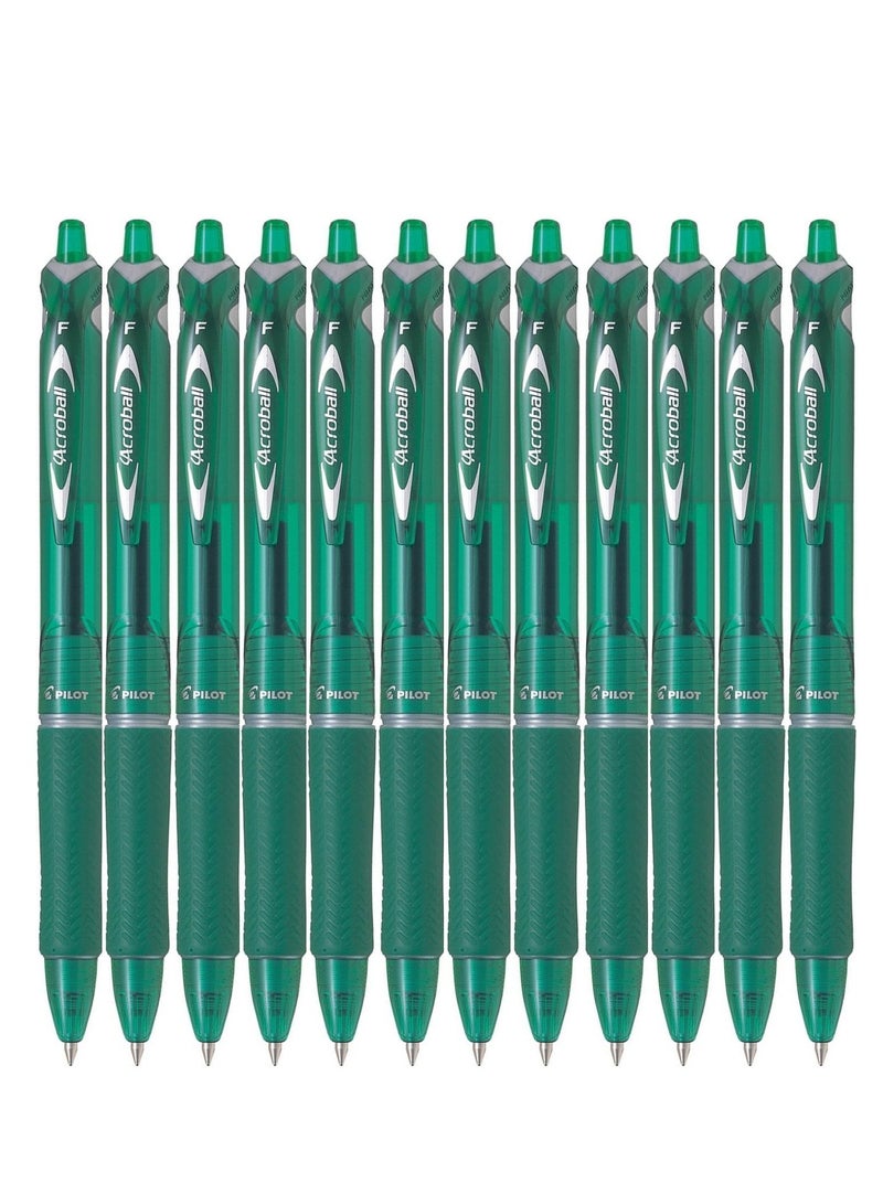 PILOT 12-Piece Acroball Retractable Ballpoint Pen Fine Tip Green Ink - Image 1
