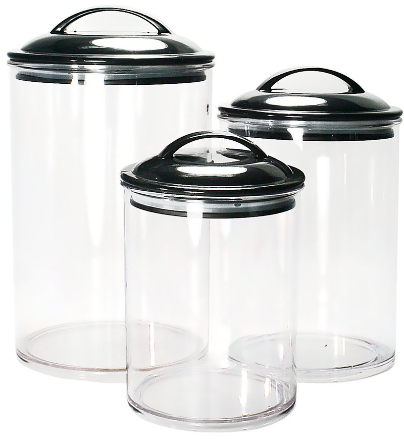 Reston Lloyd Calypso Basics by Reston Lloyd Acrylic Storage Canisters Set of 3 Black