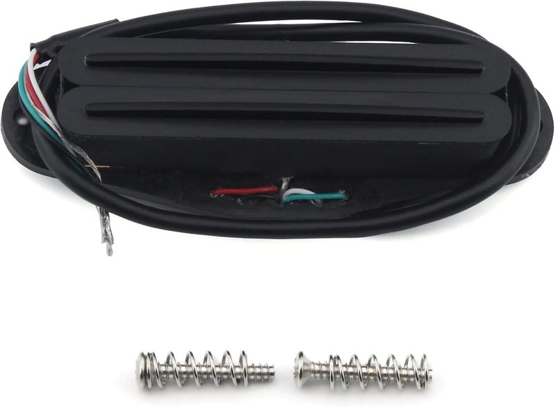 FLEOR Hot Dual Rail Humbucker Single-Coil-Sized Guitar Humbucker Pickup(9-10K), Full Black - Image 1