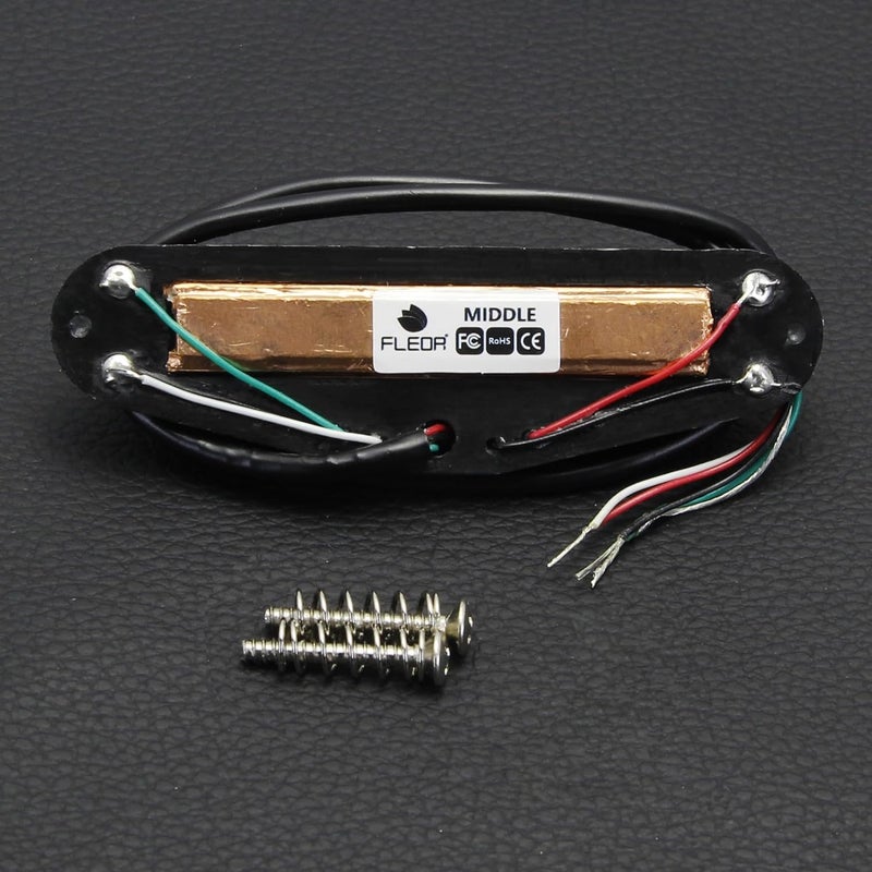 FLEOR Hot Dual Rail Humbucker Single-Coil-Sized Guitar Humbucker Pickup(9-10K), Full Black - Image 4