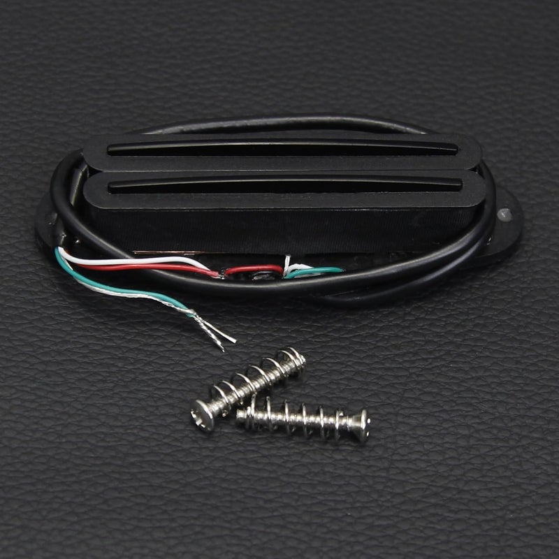 FLEOR Hot Dual Rail Humbucker Single-Coil-Sized Guitar Humbucker Pickup(9-10K), Full Black - Image 3
