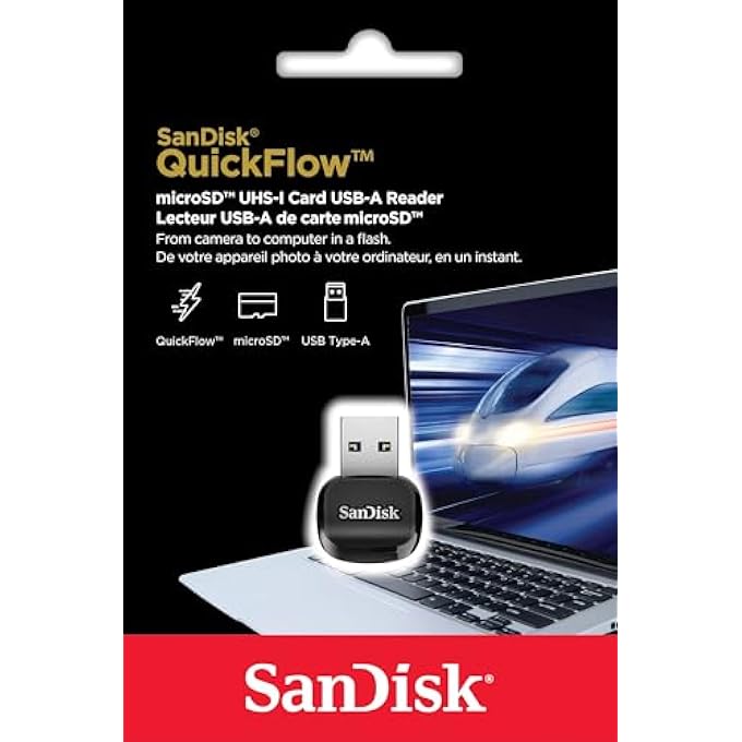rayihni قارئ/كاتب بطاقة QUICKFLOW MICROSD UHS-I USB-A، بسرعة قراءة تصل إلى 250MB/s وسرعة كتابة تصل إلى 150MB/s، USB 3.2 GEN 1 - Image 2