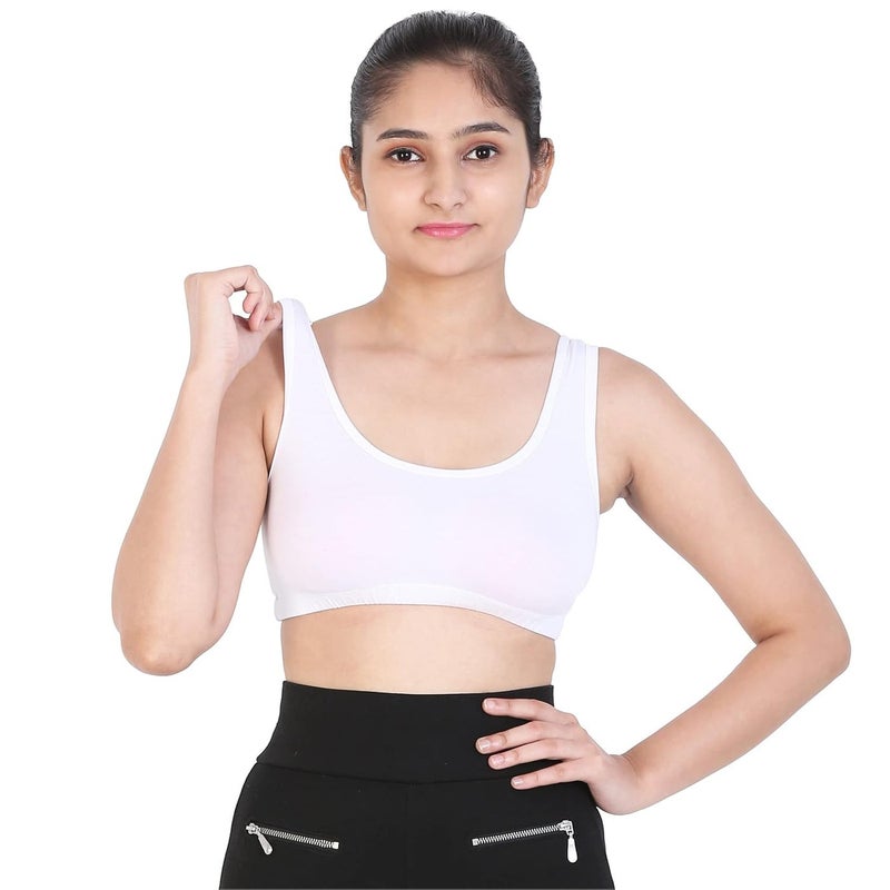 Mysha Sports Bra for Women & Girls - Cotton Non-Padded Full Coverage Gym Workout Bra (Pack of 2) - Image 5
