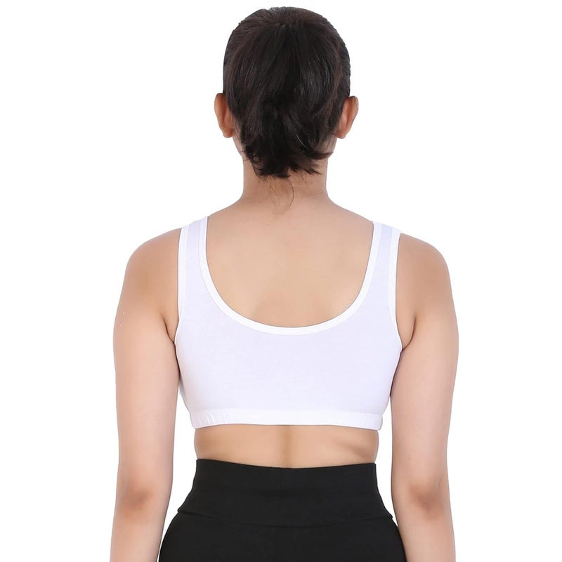 Mysha Sports Bra for Women & Girls - Cotton Non-Padded Full Coverage Gym Workout Bra (Pack of 2) - Image 2