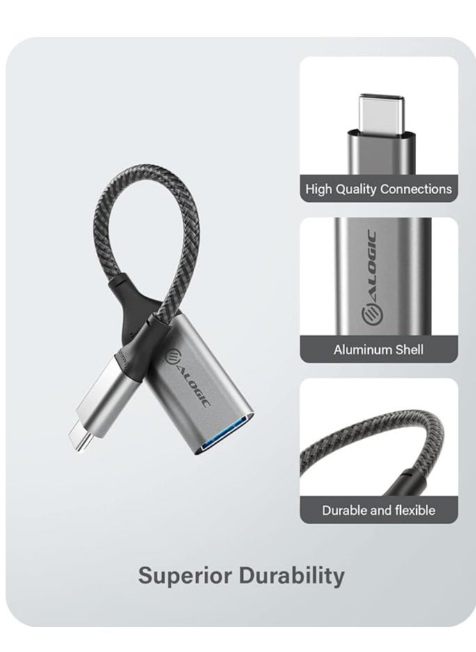 ألوجيك ALOGIC محول USB 3.1 Super Ultra USB 3.1 إلى USB-A بطول 15 سم (رمادي فلكي  - Image 3