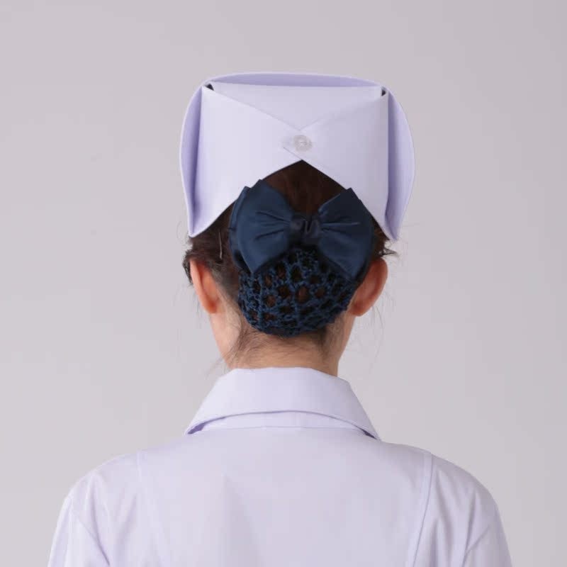 Yilong nurse cap white free size thickened dovetail cap hospital health school blue pink bar hat White - Image 3