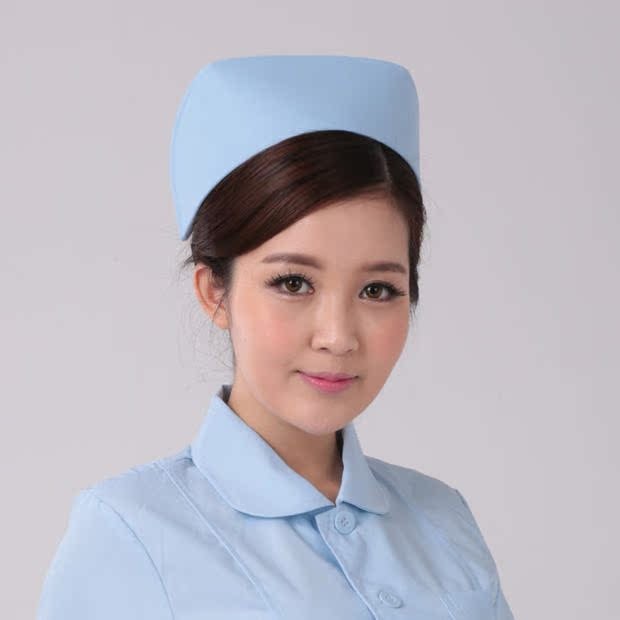 Yilong nurse cap white free size thickened dovetail cap hospital health school blue pink bar hat White - Image 4