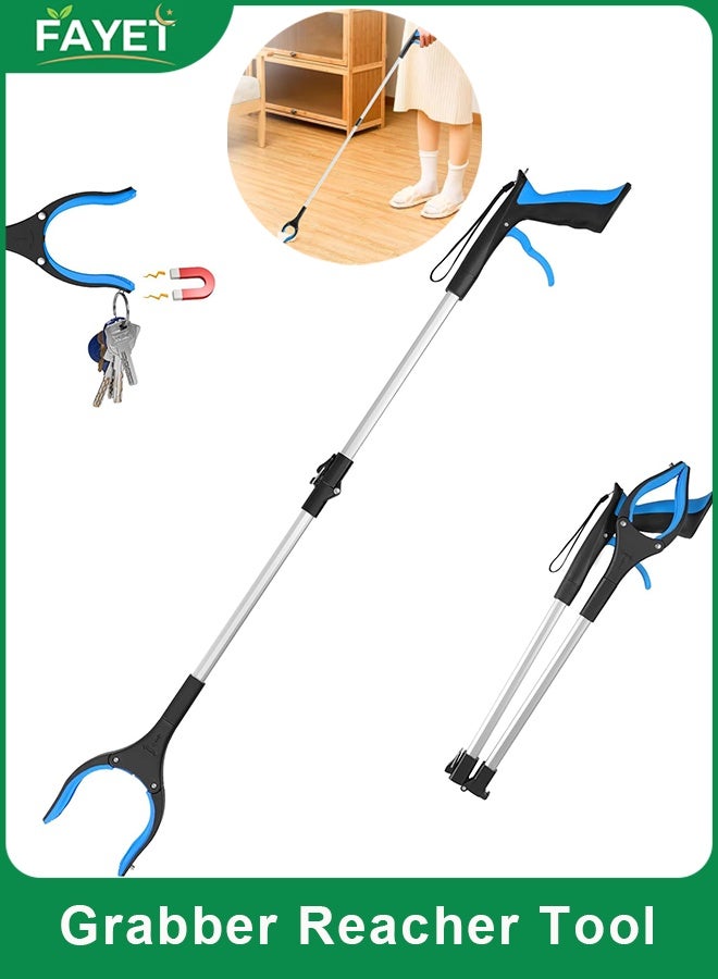 FAYET 83cm Foldable Heavy-Duty Grabber Reacher Tool with 360° Rotating Anti-Slip Claw & Magnetic Tip, Lightweight Extended Pick-Up Tool for Seniors, Home, Garden, Outdoor Use - Image 1