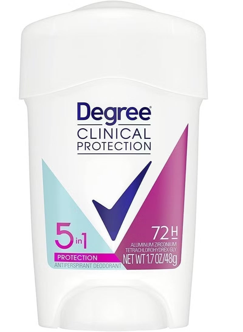 Degree Clinical Protection Antiperspirant Deodorant 72-Hour Sweat & Odor Protection 5in1 Antiperspirant for Women 48 gm - Image 2
