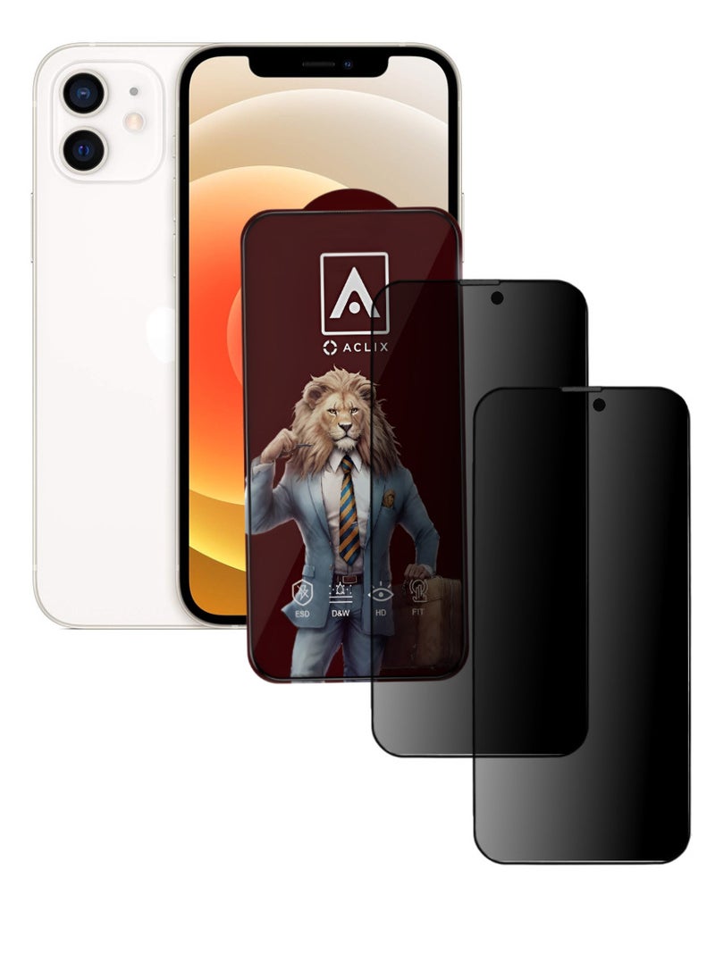 ACLIX 2 Pieces Antistatic ESD Dustproof Premium Quality High Definition Tempered Glass Screen Protector Designed For  iPhone 12 - Image 1