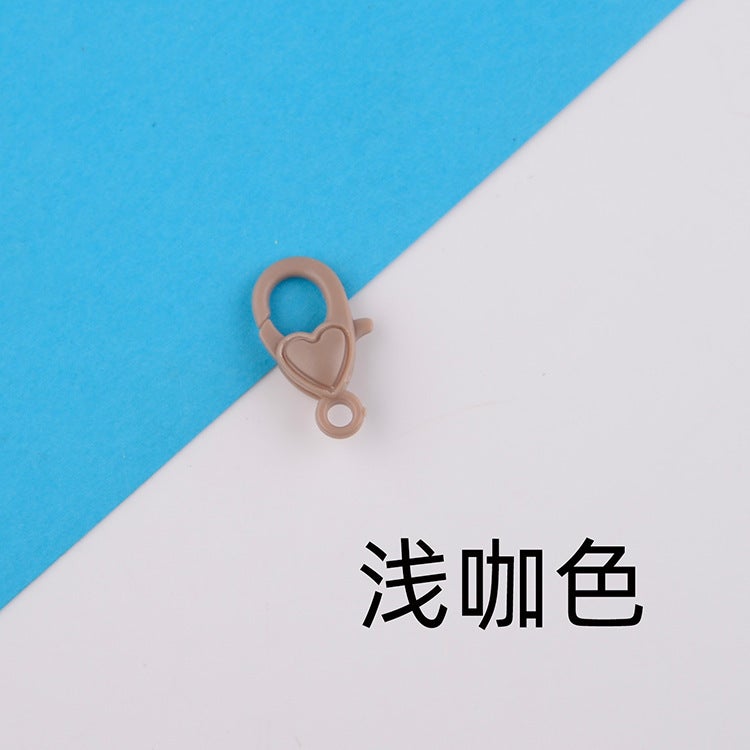 Color lobster buckle Korean mask plastic love chain key chain Handmade diy jewelry accessories spot wholesale Light Curry 