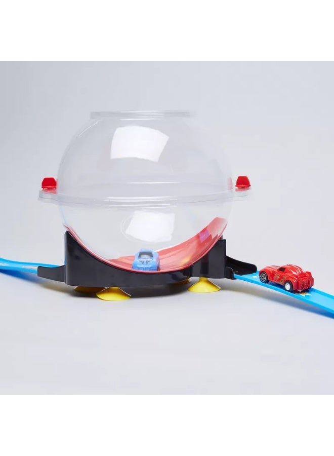 HAIZOL Rapid World Orbital Racing Series Track Set with Dome & 2 Cars | Pull-Back Action Racing | 2-Player Competition | Flexible Track System | Ages 3+ | Battery-Free Fun - Image 2