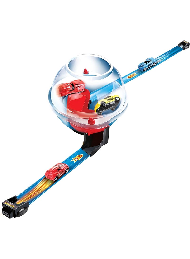 HAIZOL Rapid World Orbital Racing Series Track Set with Dome & 2 Cars | Pull-Back Action Racing | 2-Player Competition | Flexible Track System | Ages 3+ | Battery-Free Fun - Image 1