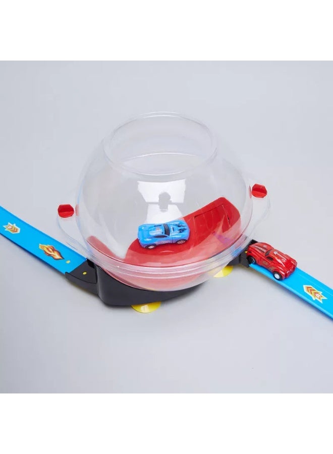 HAIZOL Rapid World Orbital Racing Series Track Set with Dome & 2 Cars | Pull-Back Action Racing | 2-Player Competition | Flexible Track System | Ages 3+ | Battery-Free Fun - Image 4