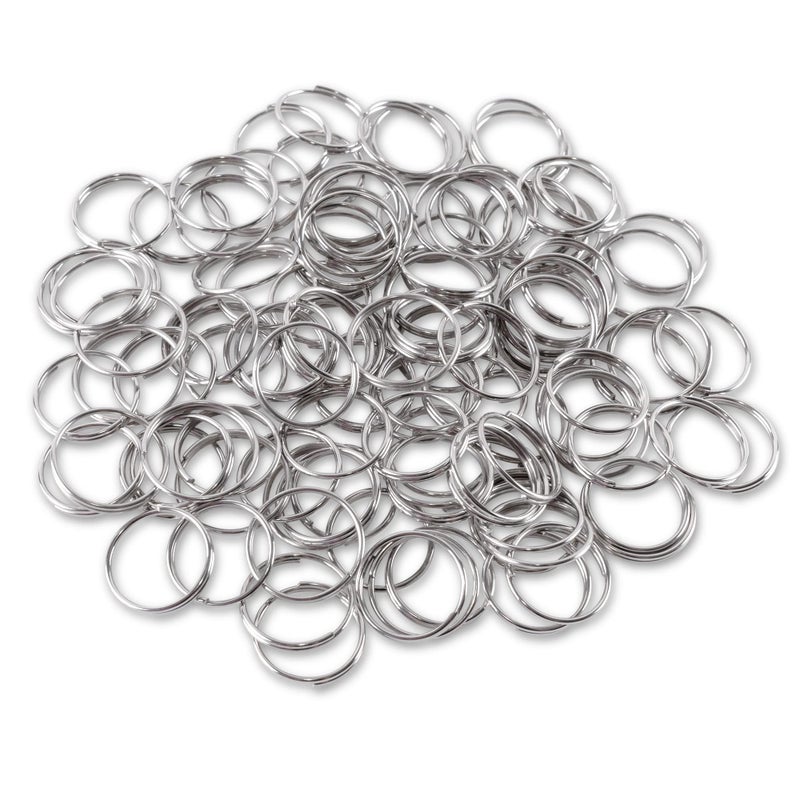 Super Z Outlet 1" (25mm) Nickel Plated Silver Steel Round Edged Split Circular Keychain Ring Clips for Car Home Keys Organization, Arts & Crafts, Lanyards (100) - Image 1