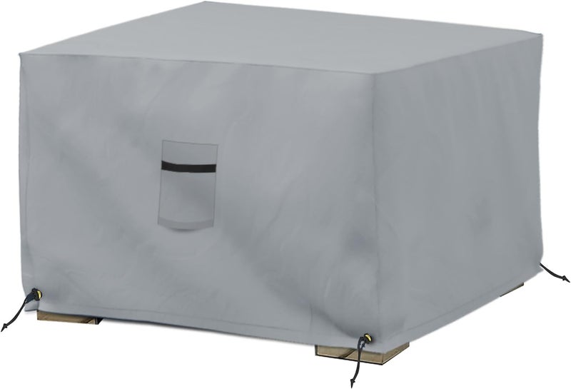 Covers & All Covers All Square Ottoman Cover Heavy Duty 18 Oz Waterproof UV Weather Resistant Patio Garden Furniture Stool Protector Indoor Outdoor with Air Vents Drawstrings 23 L x 23 W x 18 H Gray - Image 2