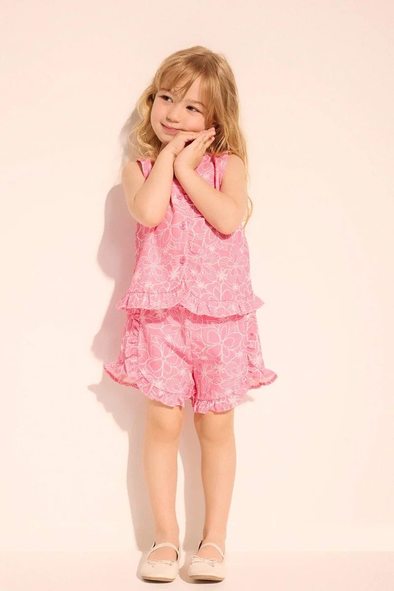 Defacto Baby Girl Linen Blend 2 Piece Set