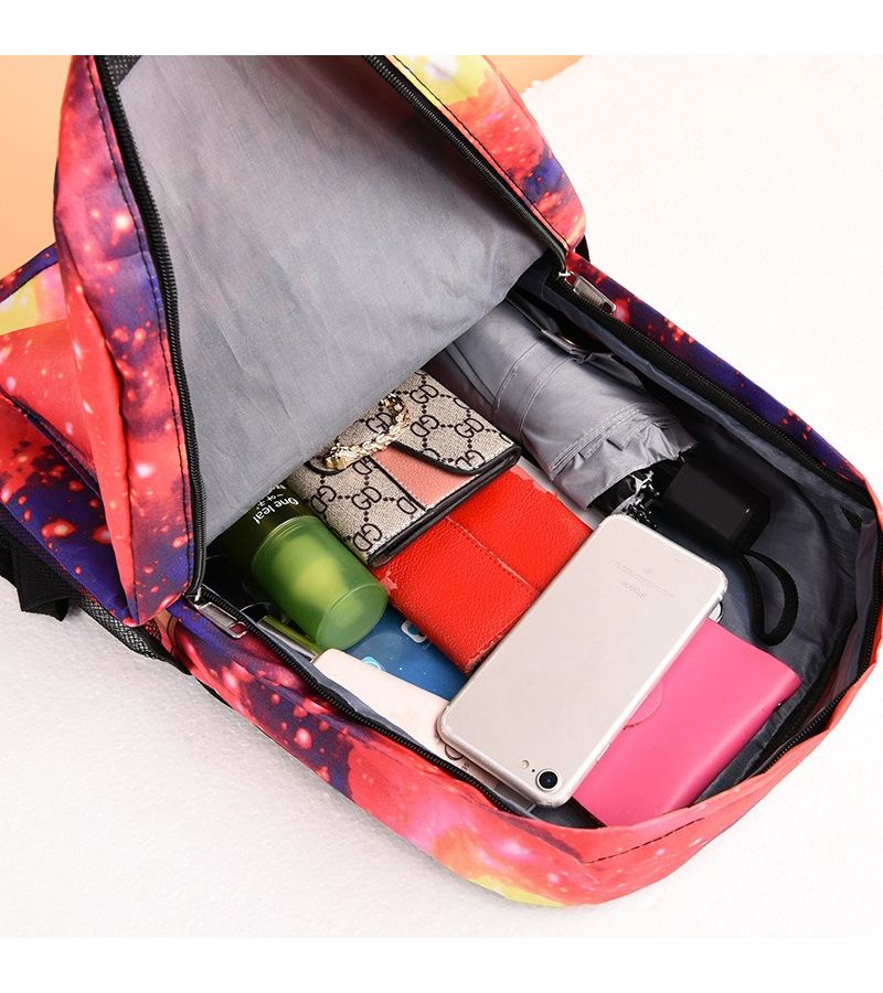 Casual Canvas Backpack Large Capacity Lightweight Travel Laptop Bag Random Color - Image 5