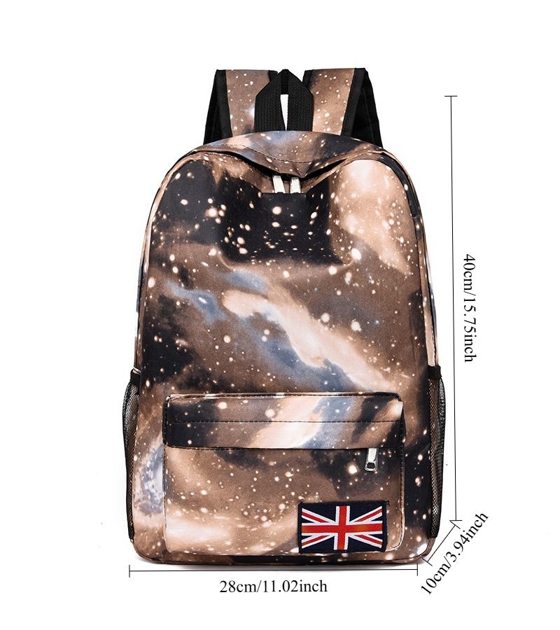 Casual Canvas Backpack Large Capacity Lightweight Travel Laptop Bag Random Color - Image 4