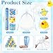 Realspring 122 Pcs Duck Party Favors 24 Pcs Mini Rubber Duck Slap Bracelets Stickers White Organza Bags Cute Gifts Supplies for Birthday Shower Prizes Decorations - Image 4