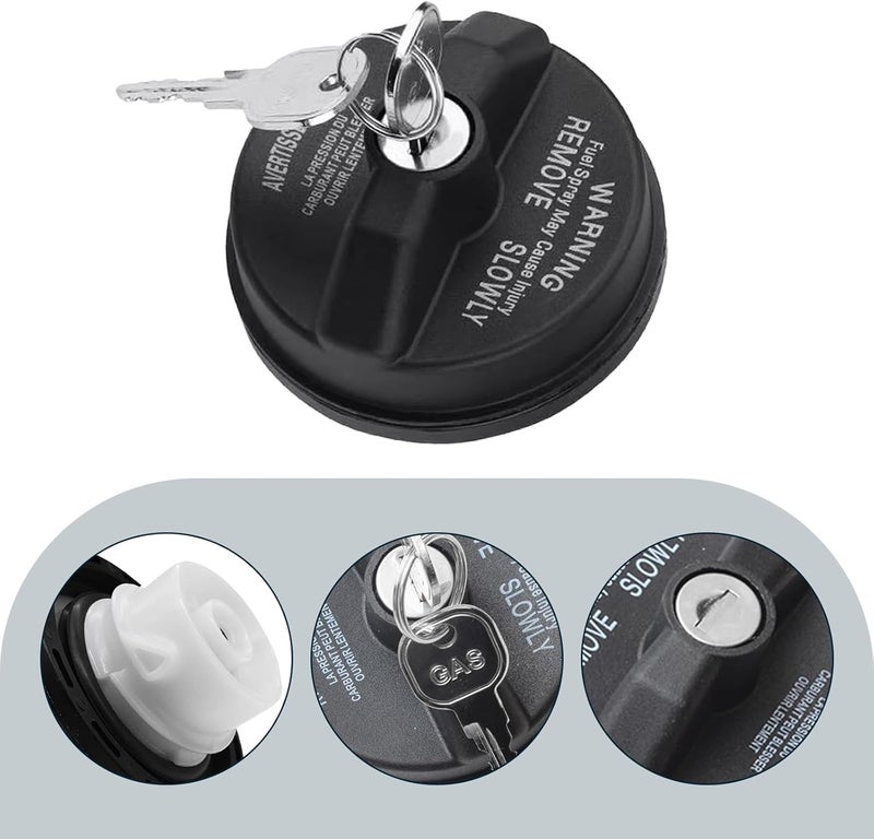 Car anti-theft fuel tank cap 05278655AB fuel tank cap (ABS plastic material, with 2 Keys, Black) - Image 5