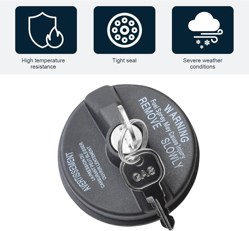 Car anti-theft fuel tank cap 05278655AB fuel tank cap (ABS plastic material, with 2 Keys, Black) - Image 4