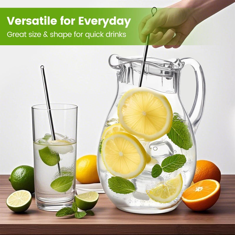 Meolibour Middle Size Clear Plastic Pitcher with Lid (72 oz), Unbreakable Water Pitcher with Handle, Fridge Jug, BPA-Free, Shatter-Proof, Great for Iced Tea, Sangria, Lemonade, Juice, Milk, and More - Image 2