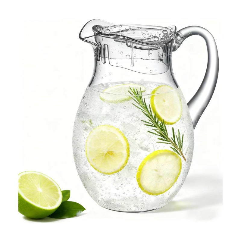 Meolibour Middle Size Clear Plastic Pitcher with Lid (72 oz), Unbreakable Water Pitcher with Handle, Fridge Jug, BPA-Free, Shatter-Proof, Great for Iced Tea, Sangria, Lemonade, Juice, Milk, and More - Image 1