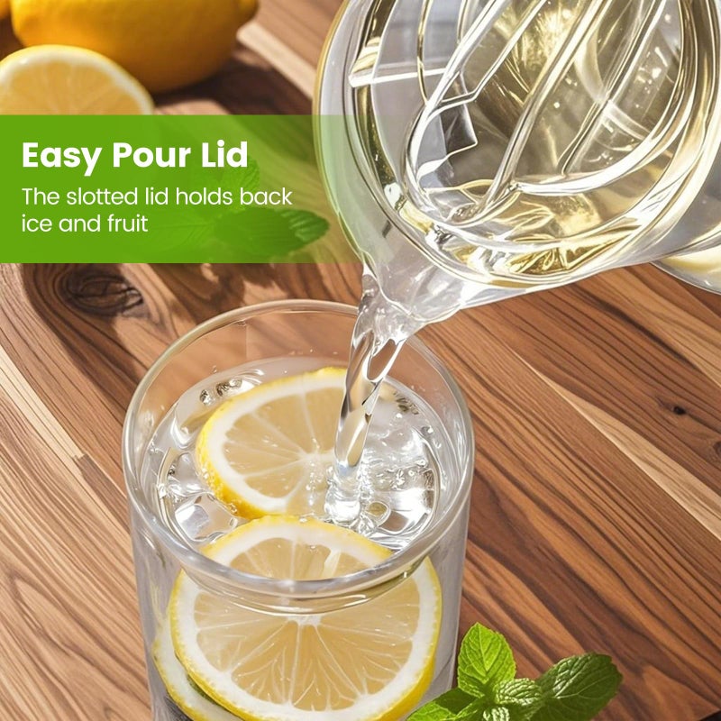 Meolibour Middle Size Clear Plastic Pitcher with Lid (72 oz), Unbreakable Water Pitcher with Handle, Fridge Jug, BPA-Free, Shatter-Proof, Great for Iced Tea, Sangria, Lemonade, Juice, Milk, and More - Image 5