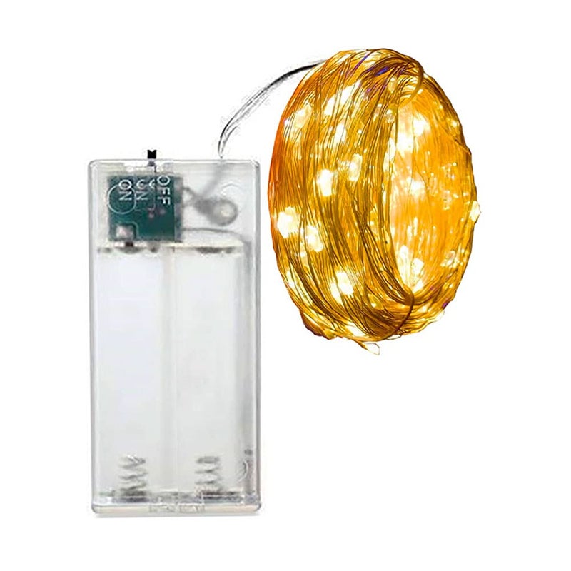 MLD MLD Fairy String Lights 2 AA Battery Operated 3M 30 LED Christmas Flexible Copper Wire Waterproof Lights for Party 3 Mtr 30LED Warm WhitePack of 1  - Image 1