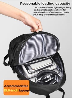 XiuWoo Waterproof Backpack Business Travel Laptop Bag USB Charging Large Capacity School Bag - Black  - Image 4