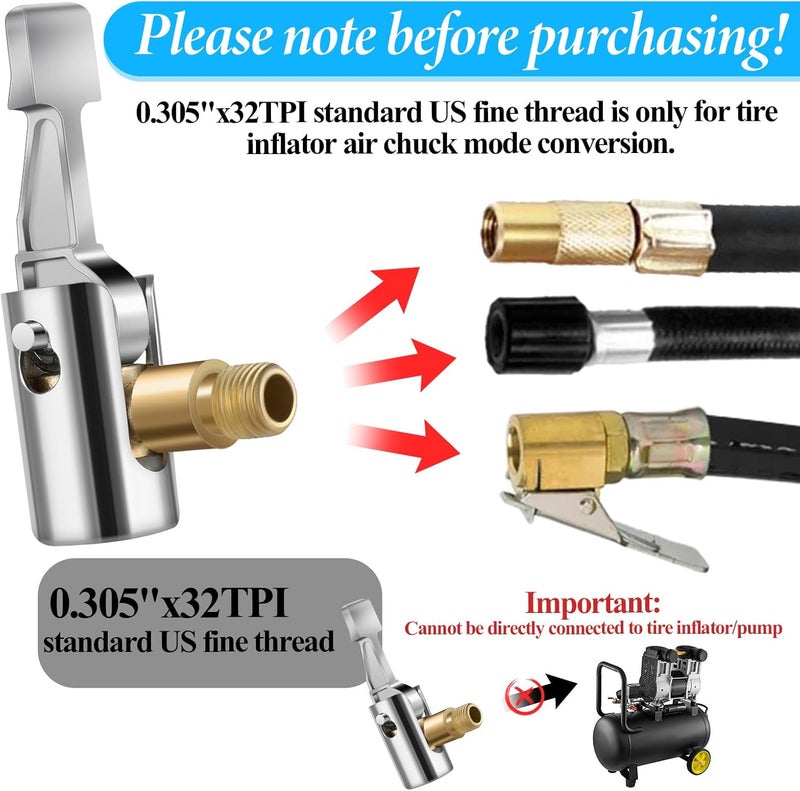 Trinkrittey 2-Packs Lock On Air Chuck Tire Inflator Hose Adapter - Image 4