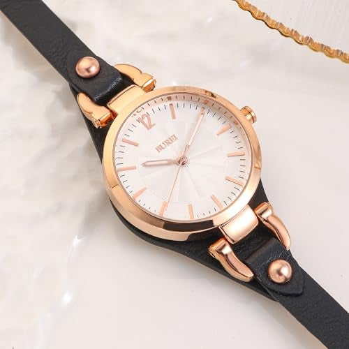 BUREI Women Watches Simple Leather Strap Watch Analog Quartz Watches Small Thin Ladies Watch Bracelet Band Wristwatch, Mothers Day Gifts for Mom - Image 4