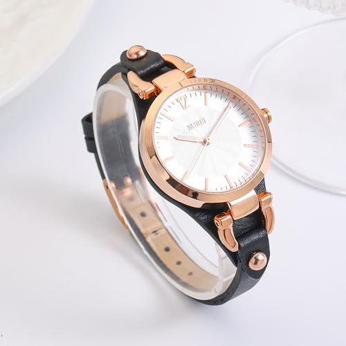 BUREI Women Watches Simple Leather Strap Watch Analog Quartz Watches Small Thin Ladies Watch Bracelet Band Wristwatch, Mothers Day Gifts for Mom - Image 2