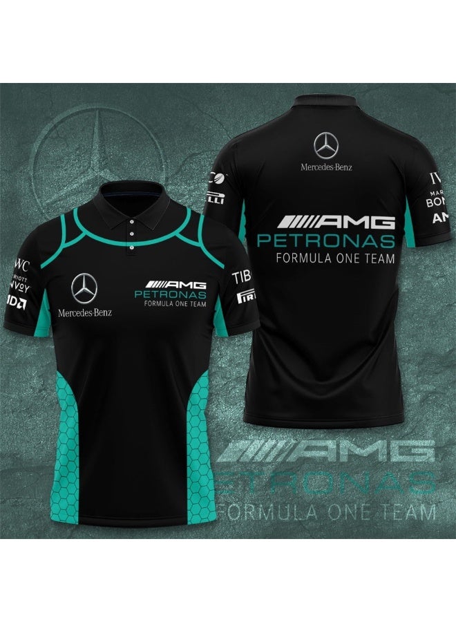 AMG قميص بولو قصير الأكمام للرجال من AMG عالي الجودة ومريح