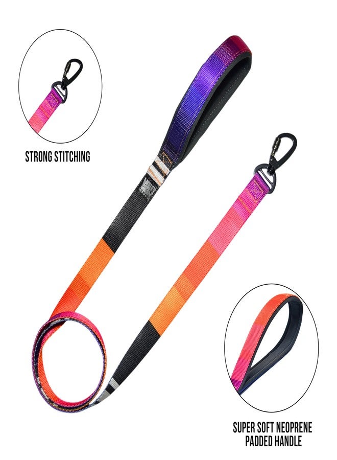 Plushmate x Indian Hound Durable Nylon Printed Dog Leash with Strong Hook & Super Soft Neoprene Padded Handle for Walking, Running, Training of Small Medium Large Dogs (5ft Long, XS, Dark Night) - Image 2