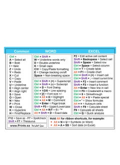 Prints Excel and Word English Keyboard Shortcuts Sticker – Master Office Programs  - Image 1