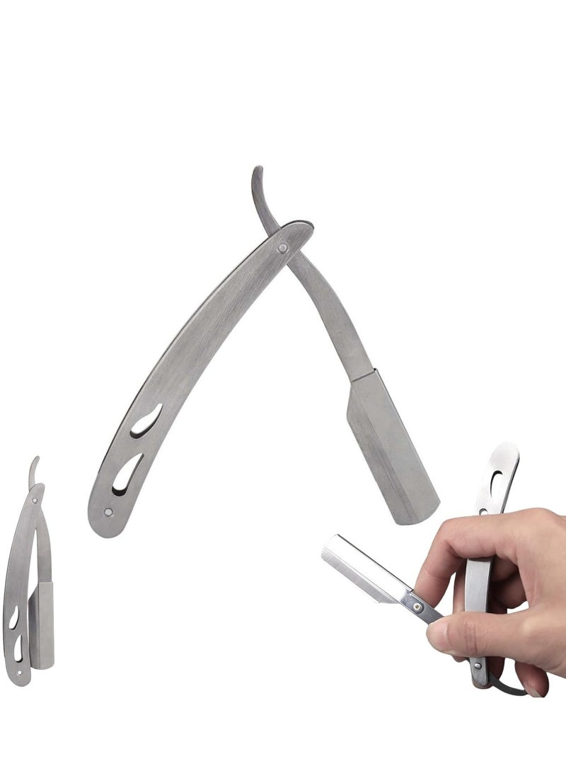 General - Barber Straight Razor, Stainless Steel Manual Shaving Blade Holder Barber Folding Shaving Knife Rack Silver - Image 1