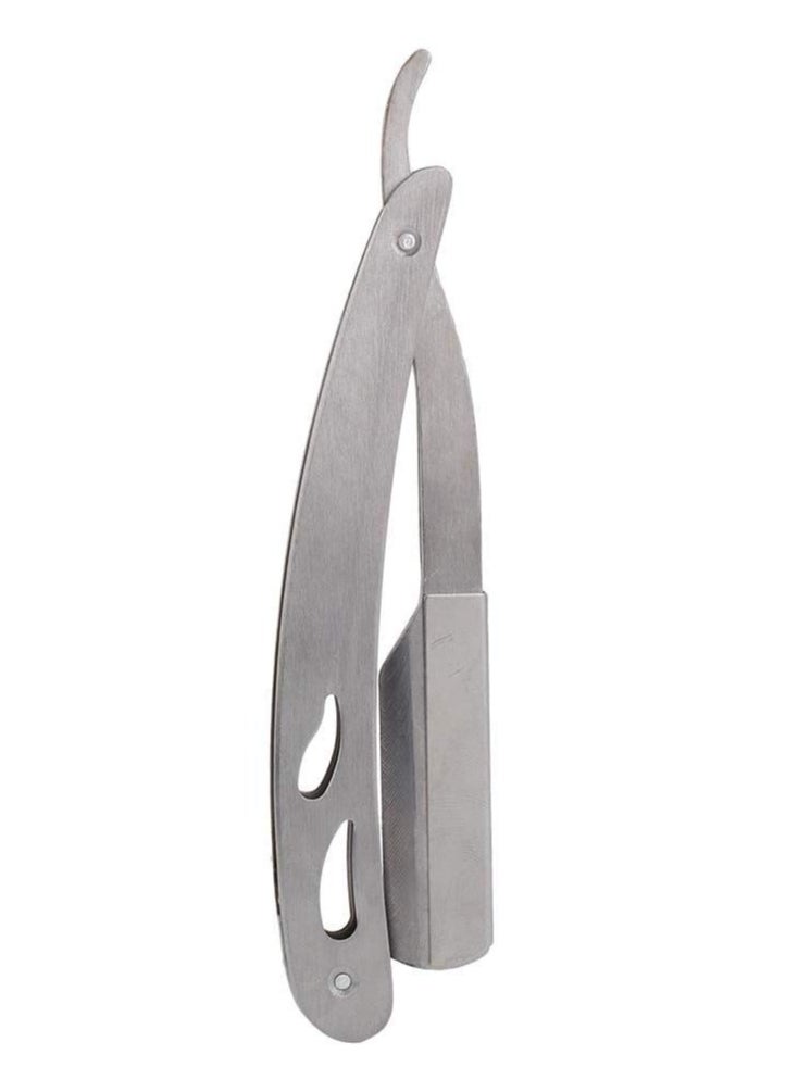 General - Barber Straight Razor, Stainless Steel Manual Shaving Blade Holder Barber Folding Shaving Knife Rack Silver - Image 1