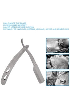 General Barber Straight Razor, Stainless Steel Manual Shaving Blade Holder Barber Folding Shaving Knife Rack Silver  - Image 3
