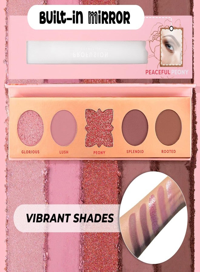 Profusion Cosmetics Blooming Hues 5 Shade Eye Shadow Pallete - Peaceful Peony (4.9 g) - Image 4