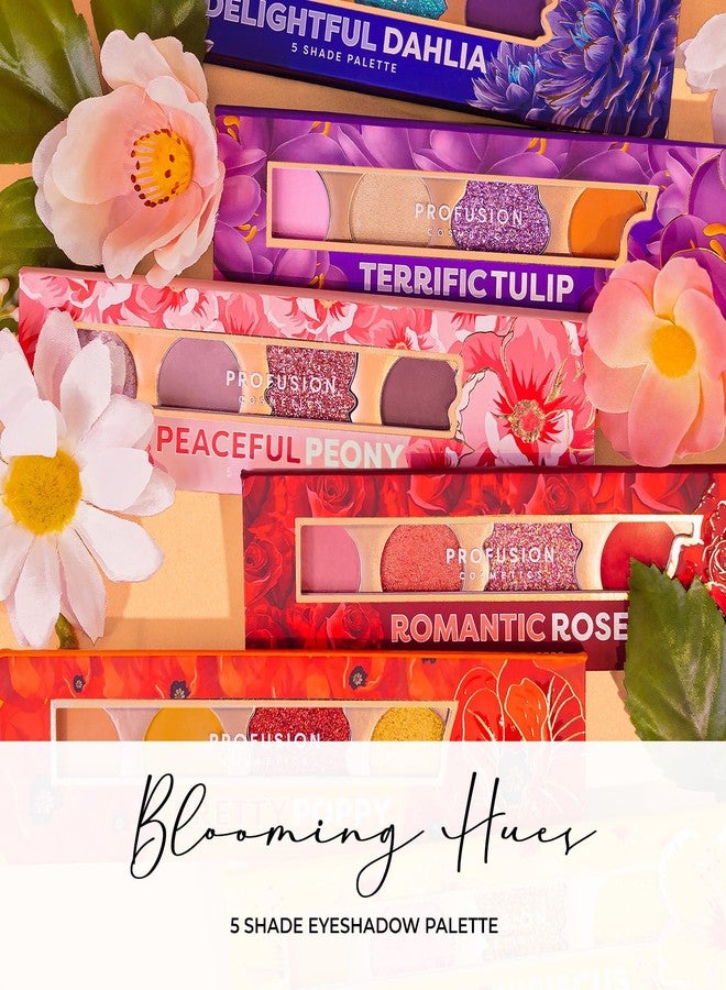 Profusion Cosmetics Blooming Hues 5 Shade Eye Shadow Pallete - Peaceful Peony (4.9 g) - Image 5