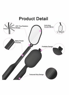 SYOSI 2Pack Large Lash Mirror Eyelash Looking Glass 270° Free Rotation Lightweight Folding Makeup Adjustable Comestic Inspection for Extension Supplies  - Image 5