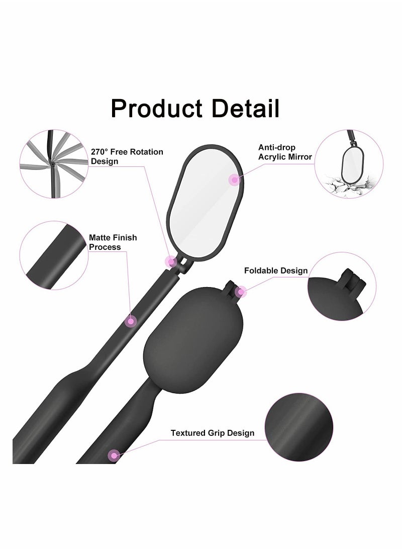 SYOSI 2Pack Large Lash Mirror Eyelash Looking Glass 270° Free Rotation Lightweight Folding Makeup Adjustable Comestic Inspection for Extension Supplies  - Image 5