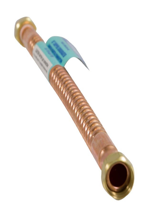 موصل Flextron FTWC-C34-18A بطول 18 بوصة لسخان المياه مع طرفي FIP بقياس 3/4 بوصة وFIP بقياس 3/4 بوصة، نحاسي - Image 1