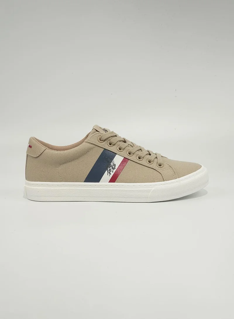U.S. Polo Assn. Zema Men's Canvas Lightweight Comfortable Casual Walking Sneakers - Sand